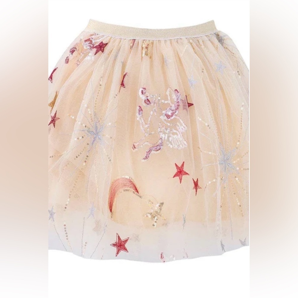 Red Velvet Top with Gold Star Tulle Skirt - Picture 4 of 16